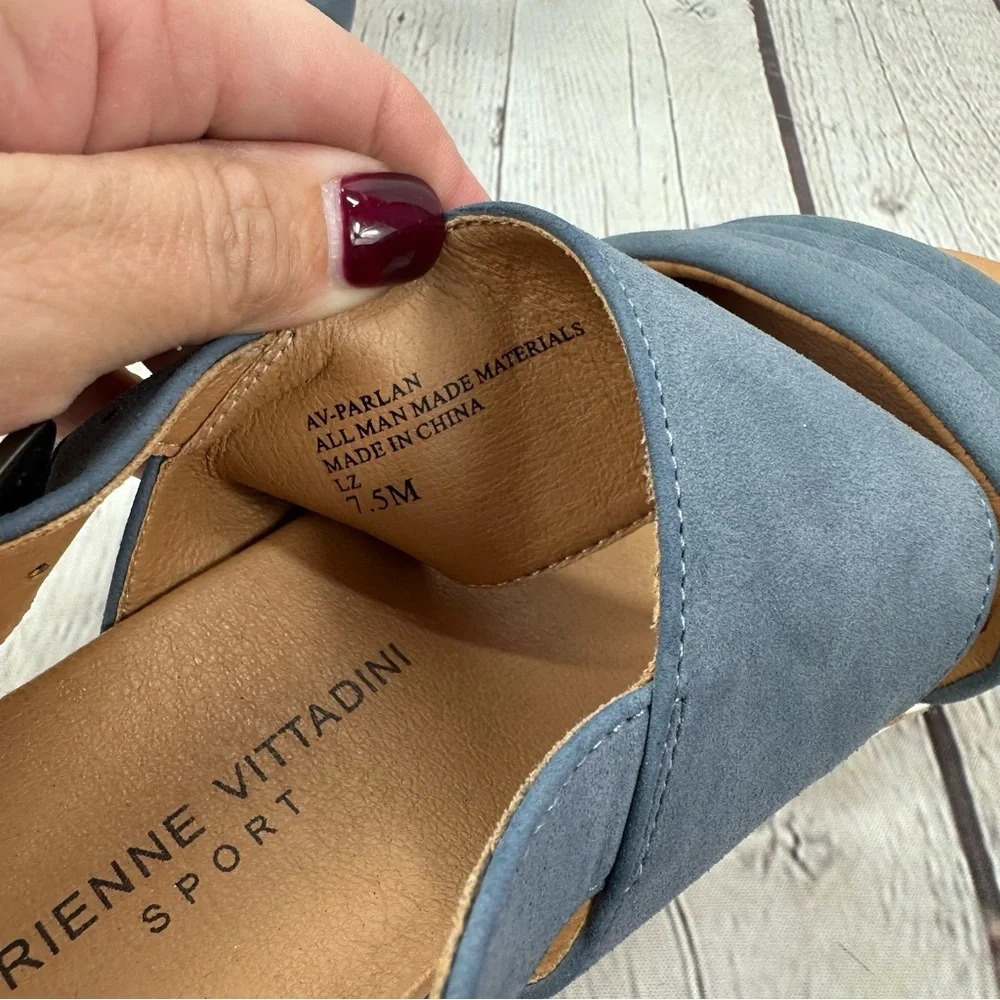 adrienne vittadini sport wedge sandals steel grey color size 7.5 - Picture 8 of 10